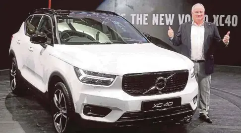  ??  ?? STEGLAND pada majlis pelancaran Volvo XC40 di Genting SkyAvenue.