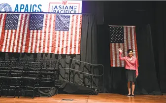  ?? Riccardo Savi / Special to The Chronicle ?? Rep. Judy Chu, D-Monterey Park (Los Angeles County), takes the oath of office last week. She is chairwoman of the Congressio­nal Asian Pacific American Caucus, a powerful affinity group.