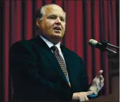  ?? JULIE SMITH — THE ASSOCIATED PRESS ?? Rush Limbaugh, speaking in Jefferson City, Mo., in May of 2012, died from lung cancer on Feb. 17.