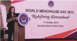  ??  ?? Ho delivering her speech on “Redefining Womanhood” at the event.