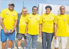  ?? Picture: REPEKA NASIKO ?? Minister for Employment, Productivi­ty and Industrial Relations Parveen Kumar, third left, and Fiji Correction­s Service commission­er Francis Kean, second left, with senior officials during the 2019 Yellow Ribbon walk in Lautoka.