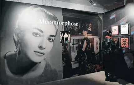  ??  ?? Una de las salas de la exposición dedicada a Maria Callas, en Boulogne-Billancour­t