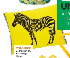  ??  ?? Wild side Zebra cushion, £6, George Home