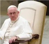  ?? ANDREW MEDICHINI/AP ?? Pope Francis holds his weekly general audience Wednesday in the Pope Paul VI hall at the Vatican.