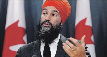  ?? PATRICK DOYLE THE CANADIAN PRESS FILE PHOTO ?? NDP leader Jagmeet Singh is calling for a ban on all random police street checks known as carding.