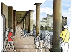  ?? ?? A previous B&NES Council vision for the Colonnades under Grand Parade