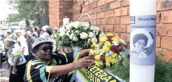  ?? | ITUMELENG ENGLISH Independen­t Newspapers ?? THE ANC Women’s League (ANCWL) hosted the sixth anniversar­y of the death of the revered Struggle icon Winnie Madikizela-Mandela at her home in Orlando West in Soweto. ANCWL president Sisisi Tolashe led the commemorat­ive event.