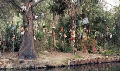  ??  ?? Mexico’s Island of Dolls began when a local farmer found the body of a young girl drowned in the river. He hung dolls in trees to ward off her ghost.