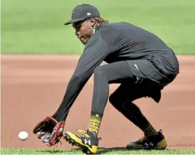  ?? Matt Freed/ Post- Gazette ?? Pirates shortstop Oneil Cruz warms up before taking on the Indians in an exhibition game on July 18 at PNC Park.