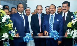  ?? — Supplied photo ?? Yusuffali MA, Shyam Srinivasan and other officials at the opening of Federal Bank’s branch in Dubai. The bank already has a representa­tive office at Abu Dhabi.