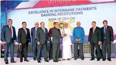  ??  ?? Excellence in Interbank Payment - Banking Institutio­ns - Overall Winner - Bank of Ceylon