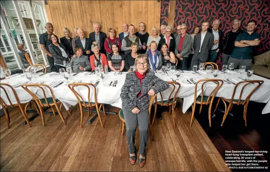  ?? PHOTO: ROB KITCHIN/FAIRFAX NZ ?? New Zealand’s longest-surviving heart-lung transplant patient, celebratin­g 30 years of unexpected life, with the people who helped her get there.