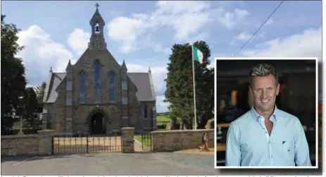  ??  ?? Locals in Brosna have rallied together to help reduce the debt incurred by the church after they renovated the building a number of years ago; INSET: Mike Denver will perform