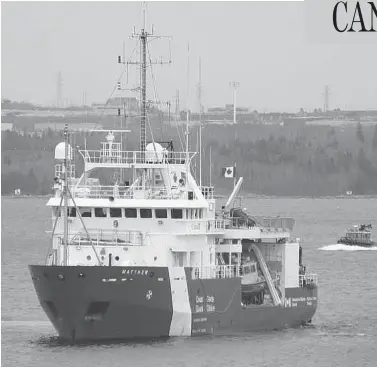  ?? CANADIAN COAST GUARD ?? The sale of Canadian Coast Guard Ship Matthew is a huge loss for Canada’s maritime capability, its sailors lament.