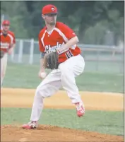  ?? STAFF PHOTO BY MICHAEL REID ?? Western Charles’ Mike Boyce allowed four runs on 12 hits and struck out three in seven innings as the team defeated the Junkyard Dogs on Tuesday night at Chancellor’s Run Regional Park in Great Mills, 19-4.