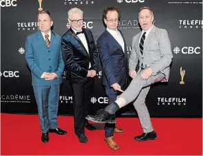  ?? NATHAN DENETTE THE CANADIAN PRESS FILE PHOTO ?? The Kids in the Hall, including Bruce Mcculloch, left, Dave Foley, Kevin Mcdonald and Scott Thompson, (missing Mark Mckinney) Canadian sketch comedy troupe are rebooting their original series on Amazon Prime Video.