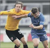  ?? ?? WILL WRIGHT The 24-year-old, left of picture, has been one of the best performing defenders in the National League this season with Dagenham & Redbridge