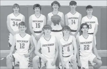  ?? Photo by Becky Polaski ?? Pictured are members of the St. Marys Area Flying Dutchmen junior varsity basketball team.