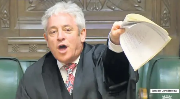  ??  ?? Speaker John Bercow