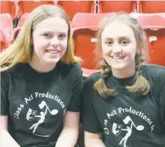  ??  ?? Stef Carter, pictured left with Kaley Ward, says The Addams Family has been a great learning experience.