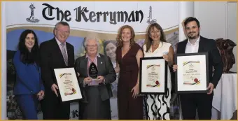  ??  ?? Pictured at the The Kerryman Business Awards 2019 held in the Ballygarry House Hotel Tralee. Finalists of the Social Corporate Responsibi­lity Award, from left, Teresa O’Shea, The Kerryman; Eoin McCarthy and Sr Terasita Hoare, Bon Secours Hospital Tralee; Ashley Fitzgerald, Listowel Credit Union; Susan Turan, The Aquarian Health Store and David Fortune, Me and the Moon.