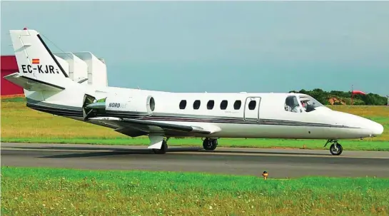  ?? ?? El avión (un Cessna 551, en la imagen) despegó del aeropuerto de Jerez de la Frontera y pretendía aterrizar en Colonia (Alemania)