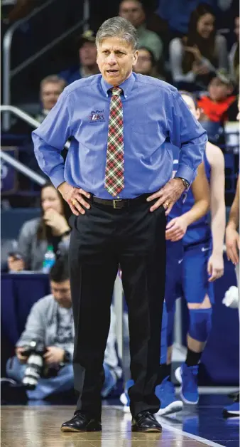  ?? ROBERT FRANKLIN/AP ?? Doug Bruno, 71, has been the women’s basketball coach at DePaul for 36 seasons.