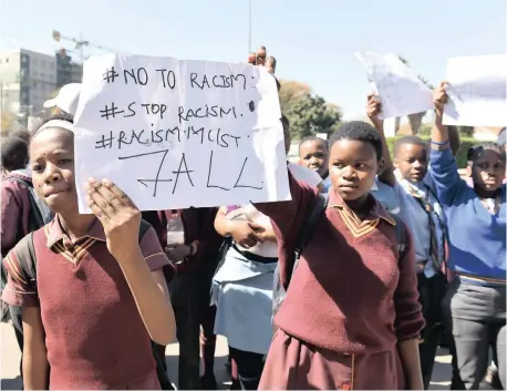  ?? African News Agency (ANA) ?? A STUDY has found that racism in schools has a negative impact on pupils’ health. | PHILL MAGAKOE
