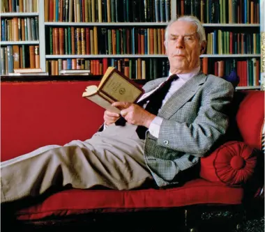  ??  ?? Late success: Anthony Powell in his Somerset home’s library