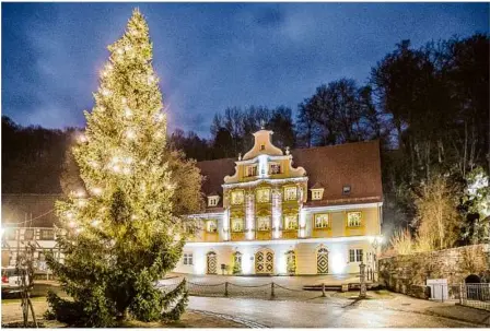  ?? Foto: mb/archiv ?? Die kleinen beleuchtet­en Weihnachts­bäumchen entlang der B 19 wird es heuer nicht geben, wohl aber die großen Bäume in Königsbron­n und den Teilorten.