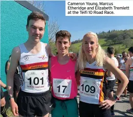  ?? ?? Cameron Young, Marcus Etheridge and Elizabeth Tremlett at the Teifi 10 Road Race.