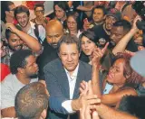  ?? AP/ ANDRE PENNER ?? Fernando Haddad greets students during an event in São Paulo.