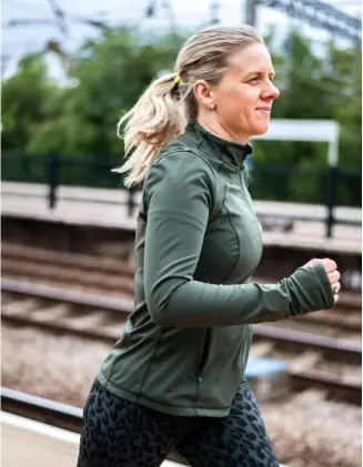  ??  ?? Kate, who has suffered seven miscarriag­es, used to view her body as something that was broken. Running has shown her what that body can achieve and has helped her find a way to process her grief.