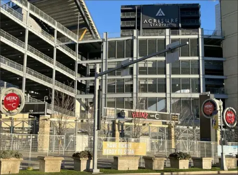  ?? Post-Gazette ?? The Heinz name is now displayed at Gate C at Acrisure Stadium.