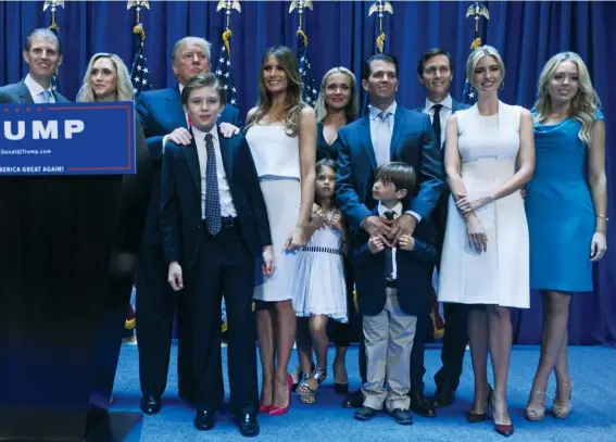  ??  ?? WEB OF INTRIGUE: Trump and his many family members receive millions each year from the Trump Organizati­on, which gets most of its profits from a complex web of licensing deals all over the globe.