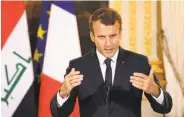  ?? Ludovic Marin / Associated Press ?? President Emmanuel Macron’s popularity in the polls has plunged only five months after the vote.