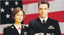  ??  ?? David James Elliott and Catherine Bell starred in JAG. The series started on NBC and continued on CBS.