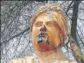  ?? HT PHOTO ?? The defaced statue in East Midnapore district.