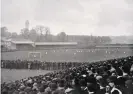  ??  ?? A view of the spectators and the ground during the FA Cup final between Aston Villa and Everton held at the Crystal Palace watched by an estimated 65,000 spectators on 10 April 1897. Photograph: Popperfoto/ Popperfoto via Getty Images