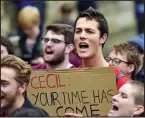  ??  ?? Student protesters at Oxford