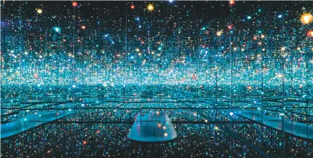  ??  ?? Yayoi Kusama: Infinity Mirrored Room — The Souls of Millions of Light Years Away, 2013; top, The Broad in downtown Los Angeles