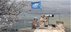 ?? FOTO: AFP ?? Eine UN-Truppe überwacht auf den Golanhöhen den Waffenstil­lstand zwischen Syrien und Israel.