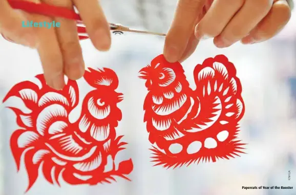  ??  ?? Papercuts of Year of the Rooster