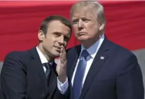  ?? FOTO EPA-EFE ?? Macron zit drie dagen in de VS om te praten met Trump.