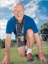  ??  ?? Medallist: Aotea’s Peter Hanson is one of the top runners for his age in New Zealand, as evidenced by his latest medal haul at a Masters’ event in Whanganui.