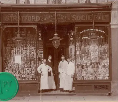  ??  ?? Below, from left: Sheffield & Eccleshall plastic milk tokens, presumably T T milk was more expensive • Stratford, London from around the turn of the twentieth century (image courtesy of the Co-op Group)