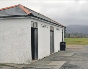  ??  ?? The public toilets at Brodick Green which will close at the end of the month.