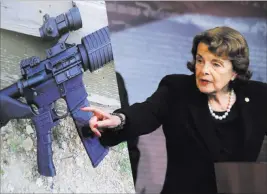  ?? The Associated Press file ?? Sen. Dianne Feinstein, D-Calif., speaks on Capitol Hill during a news conference about gun legislatio­n, three days after the Oct. 1, 2017, mass shooting in Las Vegas.