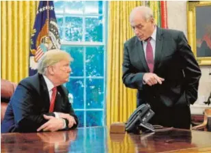  ?? REUTERS ?? Donald Trump y John Kelly en la Casa Blanca