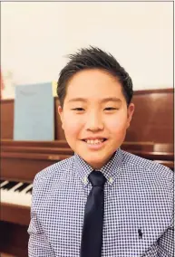  ?? Contribute­d photo ?? Shelton Pianist Minho Chung will be among the advanced students of pianist Kyong Hee Cho performing in the 15th annual Playing by Heart benefit concert on Dec. 11 at the Faust Harrison Piano Store at 322 Black Rock Turnpike in Fairfield. The concert will begin at 6 p.m.